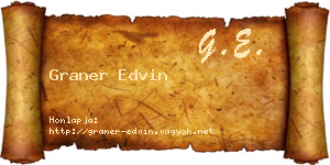 Graner Edvin névjegykártya